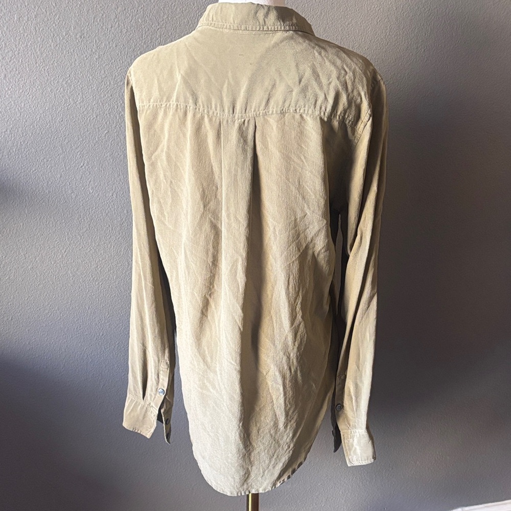 Spanx Olive Green Button Front Blouse Medium Stre… - image 8